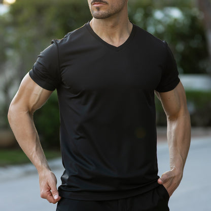 Verso Men's V-Neck T-Shirt – Slim Fit Short Sleeve