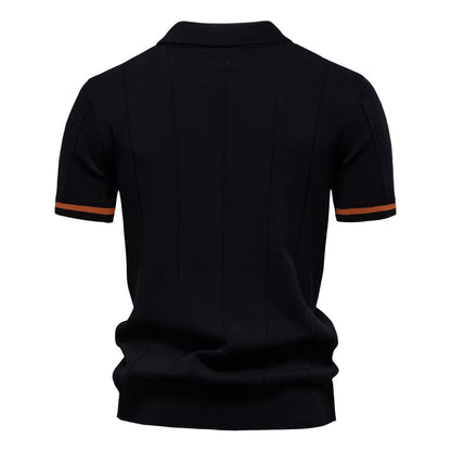 Torino Men's Quarter-Zip Polo Shirt – Short Sleeve Slim Fit