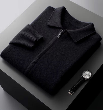 Salto Men's Merino Zip-Up Sweater – Smart Casual Knit