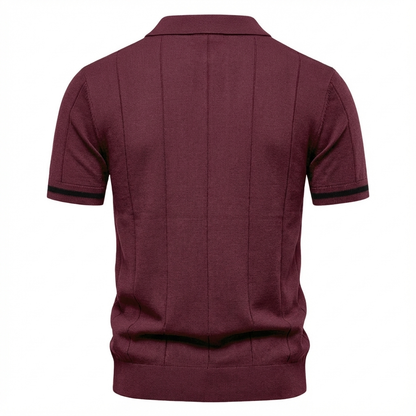 Torino Men's Quarter-Zip Polo Shirt – Short Sleeve Slim Fit