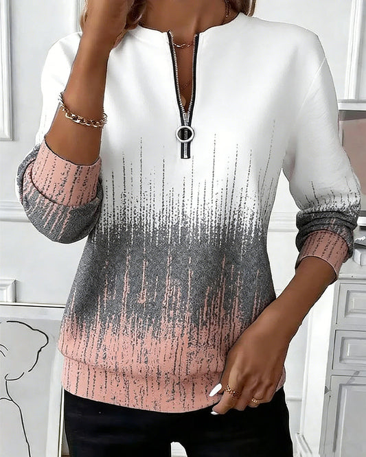 Rovelle | Women's Gradient Half Zip Long Sleeve Sweatshirt