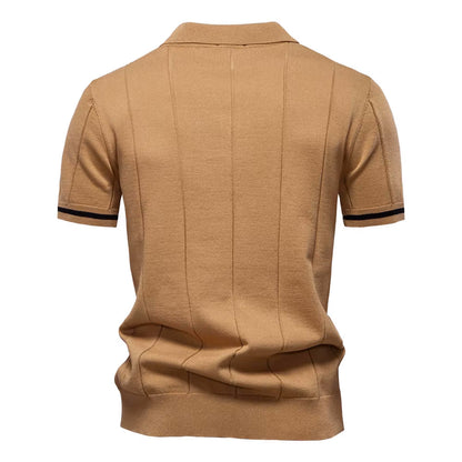 Torino Men's Quarter-Zip Polo Shirt – Short Sleeve Slim Fit