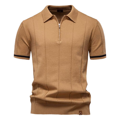Torino Men's Quarter-Zip Polo Shirt – Short Sleeve Slim Fit