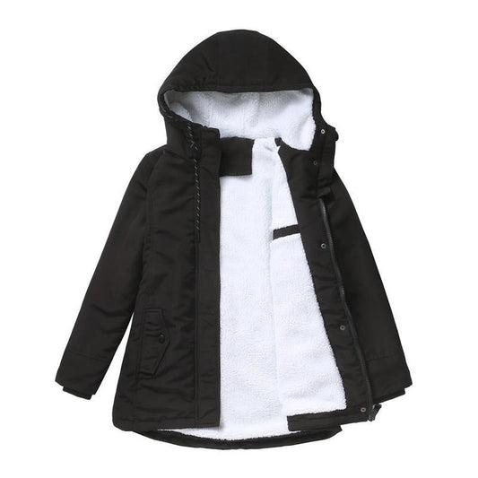 Thick hooded quilted-lining winter coat for women | Amina