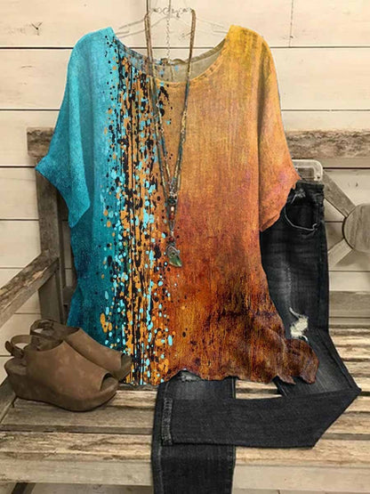 Abstract colourblock casual top for women | Odalys