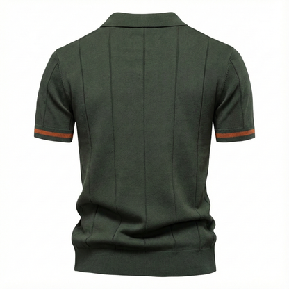 Torino Men's Quarter-Zip Polo Shirt – Short Sleeve Slim Fit