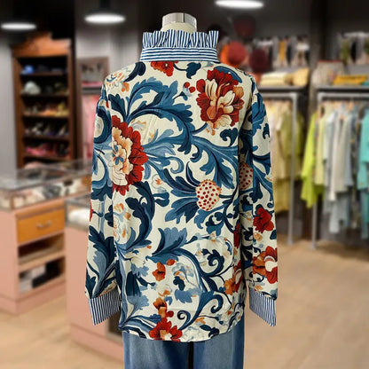Classy vintage floral printed everyday blouse for women | Serenity
