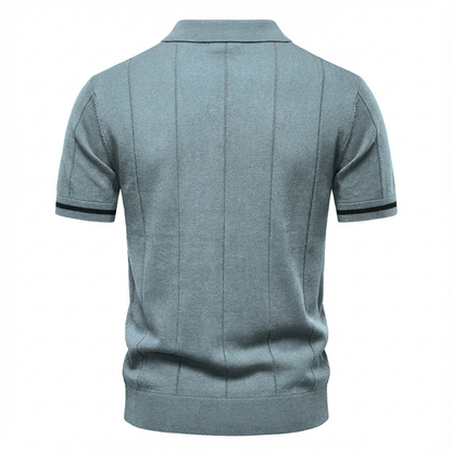 Torino Men's Quarter-Zip Polo Shirt – Short Sleeve Slim Fit