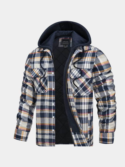 Calvane | Men's Hooded Quilted Padded Coat with Zip Front