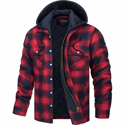 Calvane | Men's Hooded Quilted Padded Coat with Zip Front