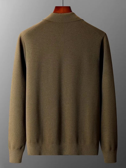 Salto Men's Merino Zip-Up Sweater – Smart Casual Knit