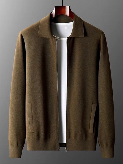 Salto Men's Merino Zip-Up Sweater – Smart Casual Knit