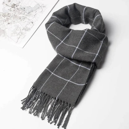 Velo Di Venezia Men's Winter Scarf – Soft Warm Tassel Wrap