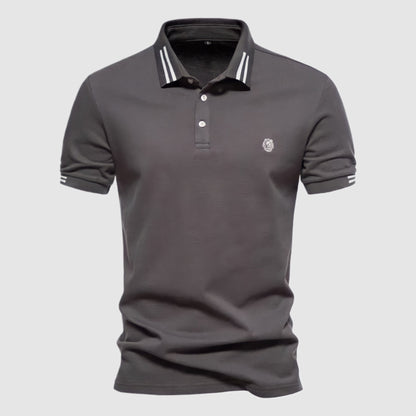 Leoncello Men's Cotton Polo Shirt – Short Sleeve Muscle Fit