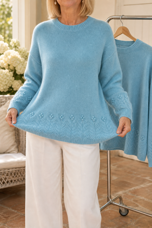 Calvesse | Women's Cable Knit Crew Neck Sweater