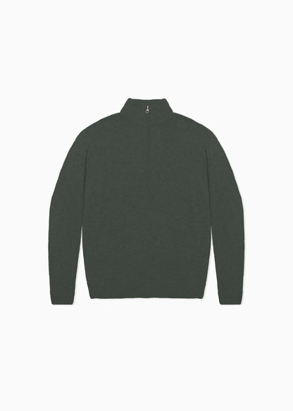 Merino Wool Blend Half-Zip Sweater