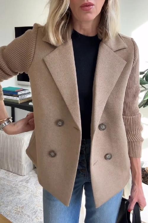 Elegant knit-sleeve everyday blazer for women | Sorelle