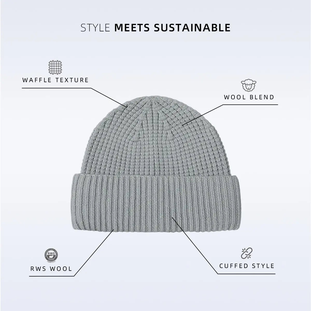 Blank Wool Waffle Knit Beanie