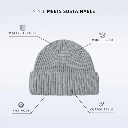 Blank Wool Waffle Knit Beanie