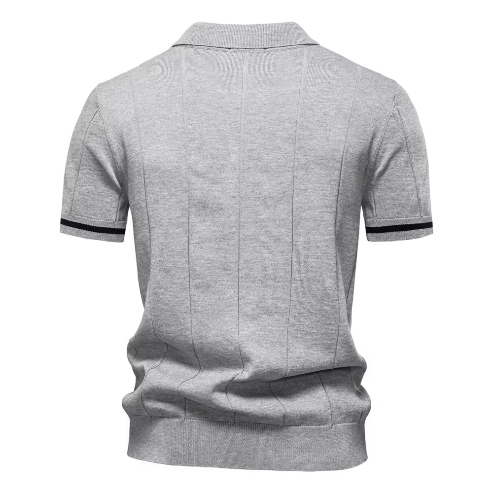 Torino Men's Quarter-Zip Polo Shirt – Short Sleeve Slim Fit