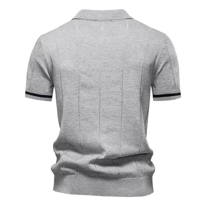 Torino Men's Quarter-Zip Polo Shirt – Short Sleeve Slim Fit
