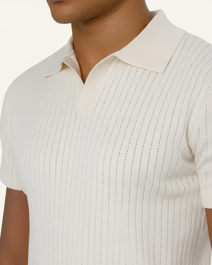 Men's Knit Polo Shirt Old Money Saville