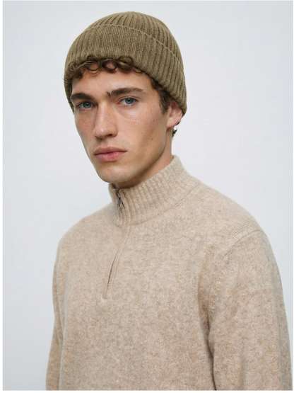 Merino Wool Blend Half-Zip Sweater