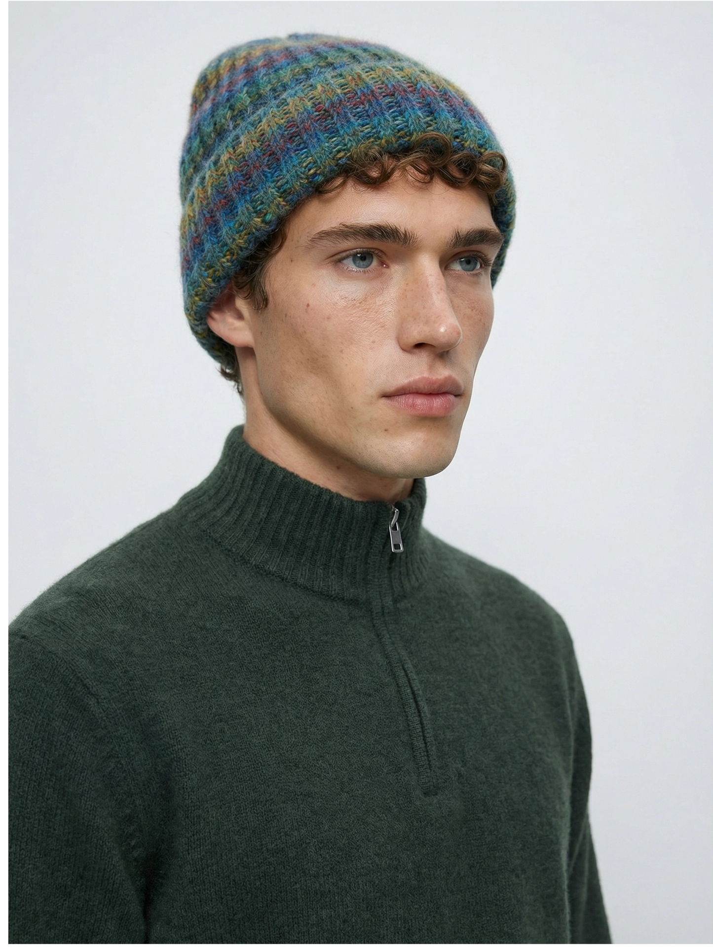 Merino Wool Blend Half-Zip Sweater