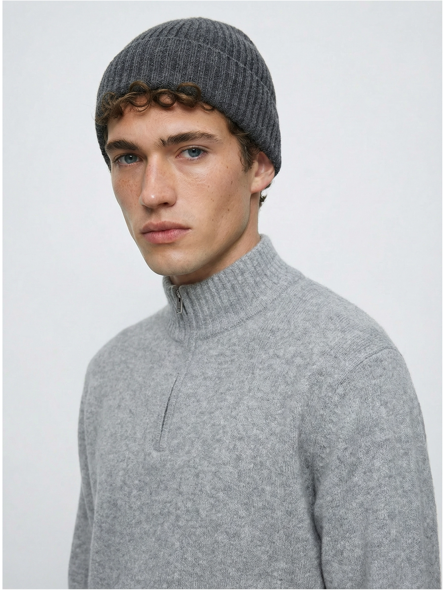 Merino Wool Blend Half-Zip Sweater