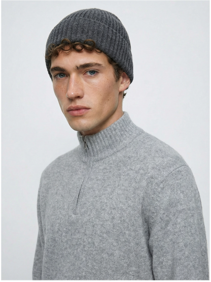 Merino Wool Blend Half-Zip Sweater