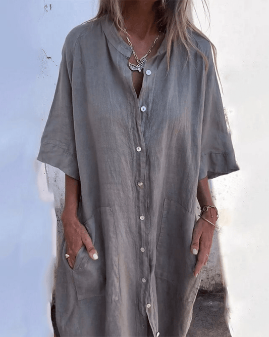 Relaxed Ibiza-style shirt dress for women | Natalie