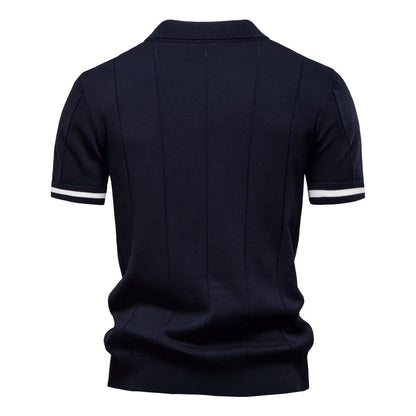 Torino Men's Quarter-Zip Polo Shirt – Short Sleeve Slim Fit