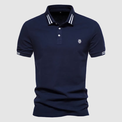 Leoncello Men's Cotton Polo Shirt – Short Sleeve Muscle Fit