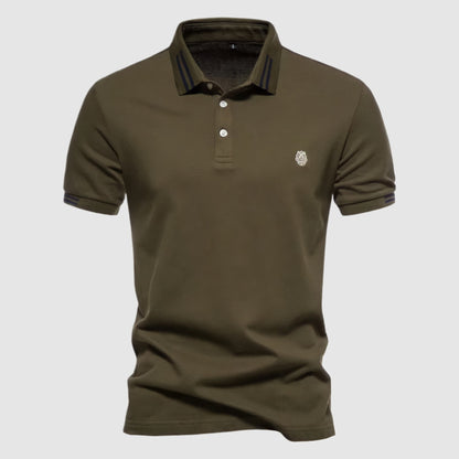 Leoncello Men's Cotton Polo Shirt – Short Sleeve Muscle Fit