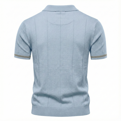 Torino Men's Quarter-Zip Polo Shirt – Short Sleeve Slim Fit