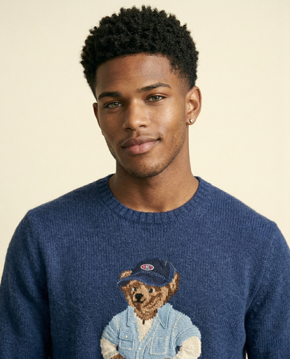RL Polo Bear Denim Knit Sweater