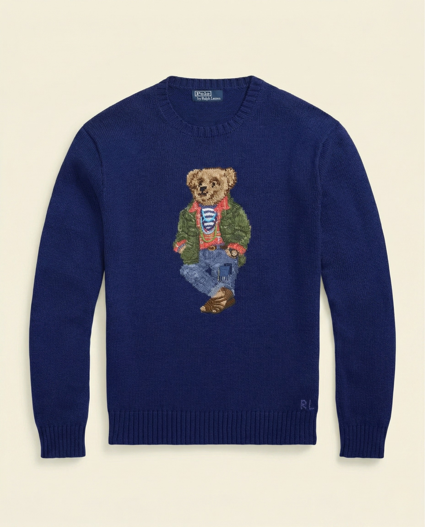 RL Polo Bear Indigo Knit Sweater