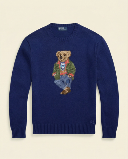 RL Polo Bear Indigo Knit Sweater