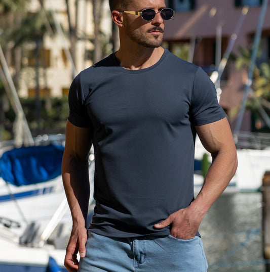 Verso Men's Crew Neck T-Shirt – Slim Fit Short Sleeve