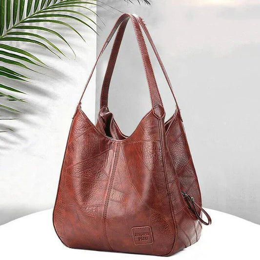 Classic vintage structured leather handbag for women | Carmen