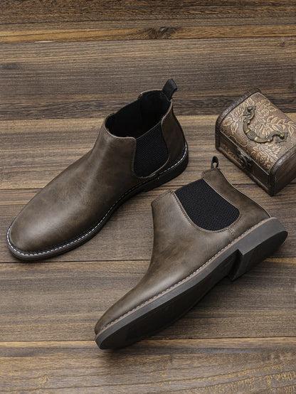 Ezzio Men's Leather Step-In Boots – Smart Casual Style