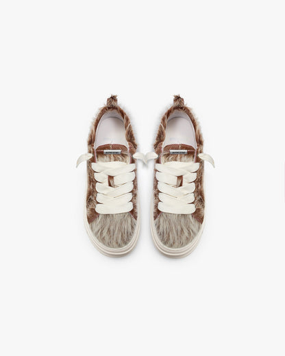 Pony Hair Leather Low-Top Sneakers