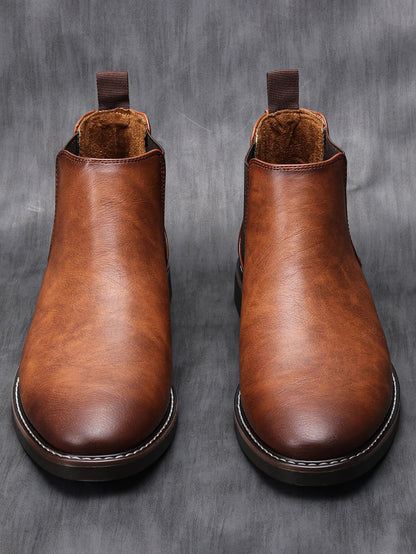 Ezzio Men's Leather Step-In Boots – Smart Casual Style