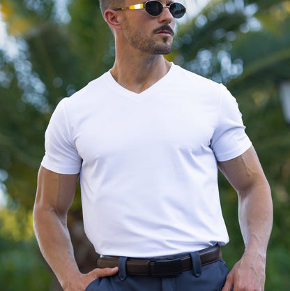 Verso Men's V-Neck T-Shirt – Slim Fit Short Sleeve