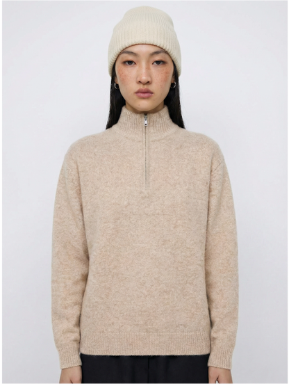 Merino Wool Blend Half-Zip Sweater