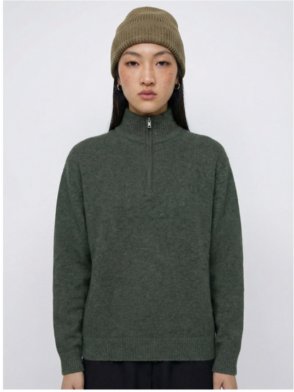 Merino Wool Blend Half-Zip Sweater