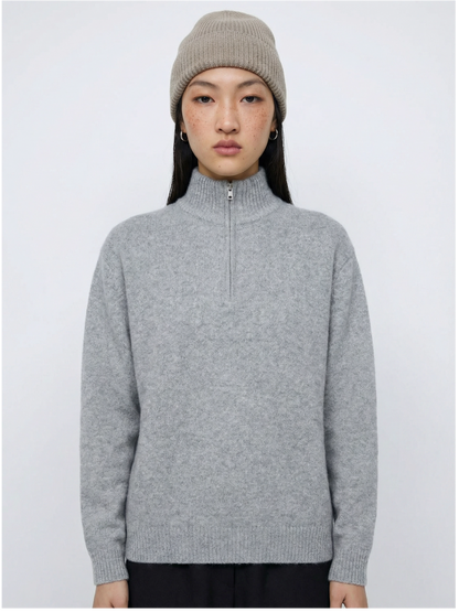 Merino Wool Blend Half-Zip Sweater