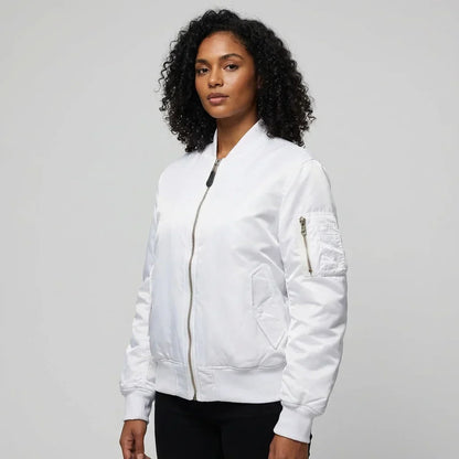 Veylora | Women's MA 1 Bomber Nylon Zip Pocket Jacket